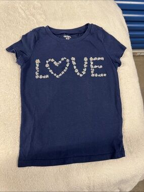 Carter's Navy Short-Sleeve Tee with Daisy 'LOVE' Graphic